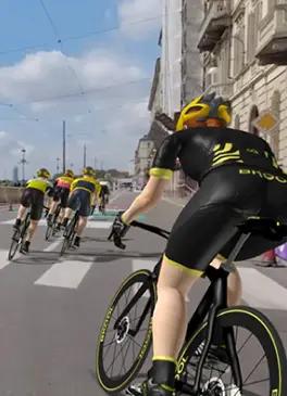 Immagine di un'app di indoor cycling in 3D